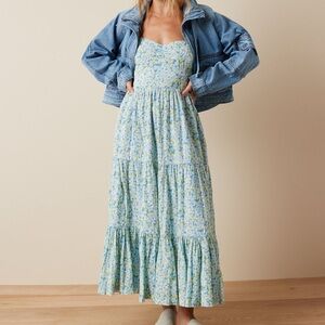 American Eagle Floral Tie Back Midi Dress